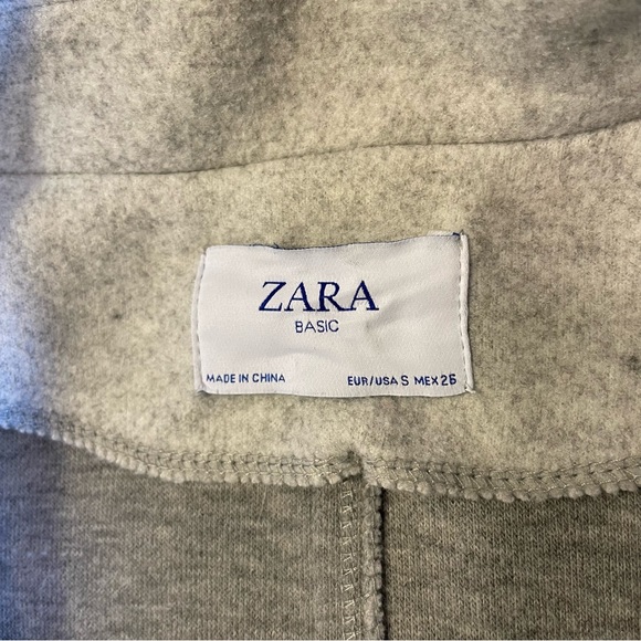 Zara Oversized Light Grey Coat Jacket Open Front - Picture 8 of 13